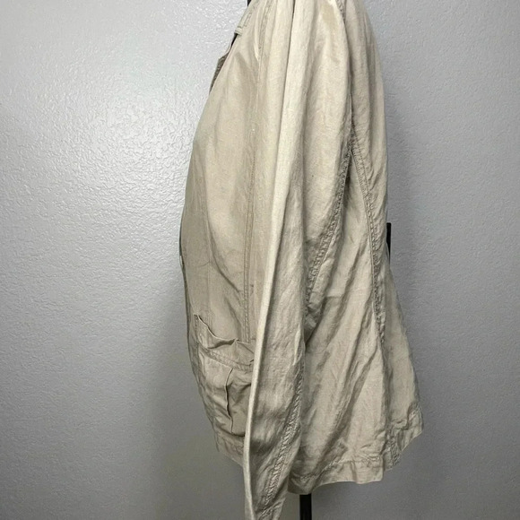 J.Jill Silk Linen Blend One Button Blazer Size Medium Petite - Picture 4 of 7